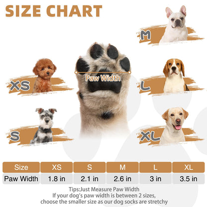 KOOLTAIL Dog Socks Paws Stop Licking,Anti Slip Dog Socks With Grips for Injured Paws Waterproof,Pet Shoes for Hot Pavement & Hardwood Floors,Soft Double Sided Grippy Boots For Small Medium Large Dogs