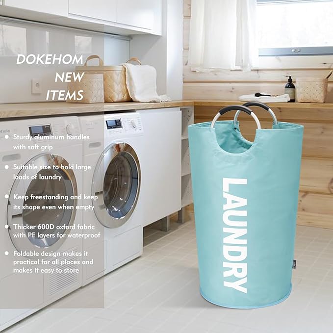 DOKEHOM 125L X-Large Collapsible Washing Laundry Basket Bag