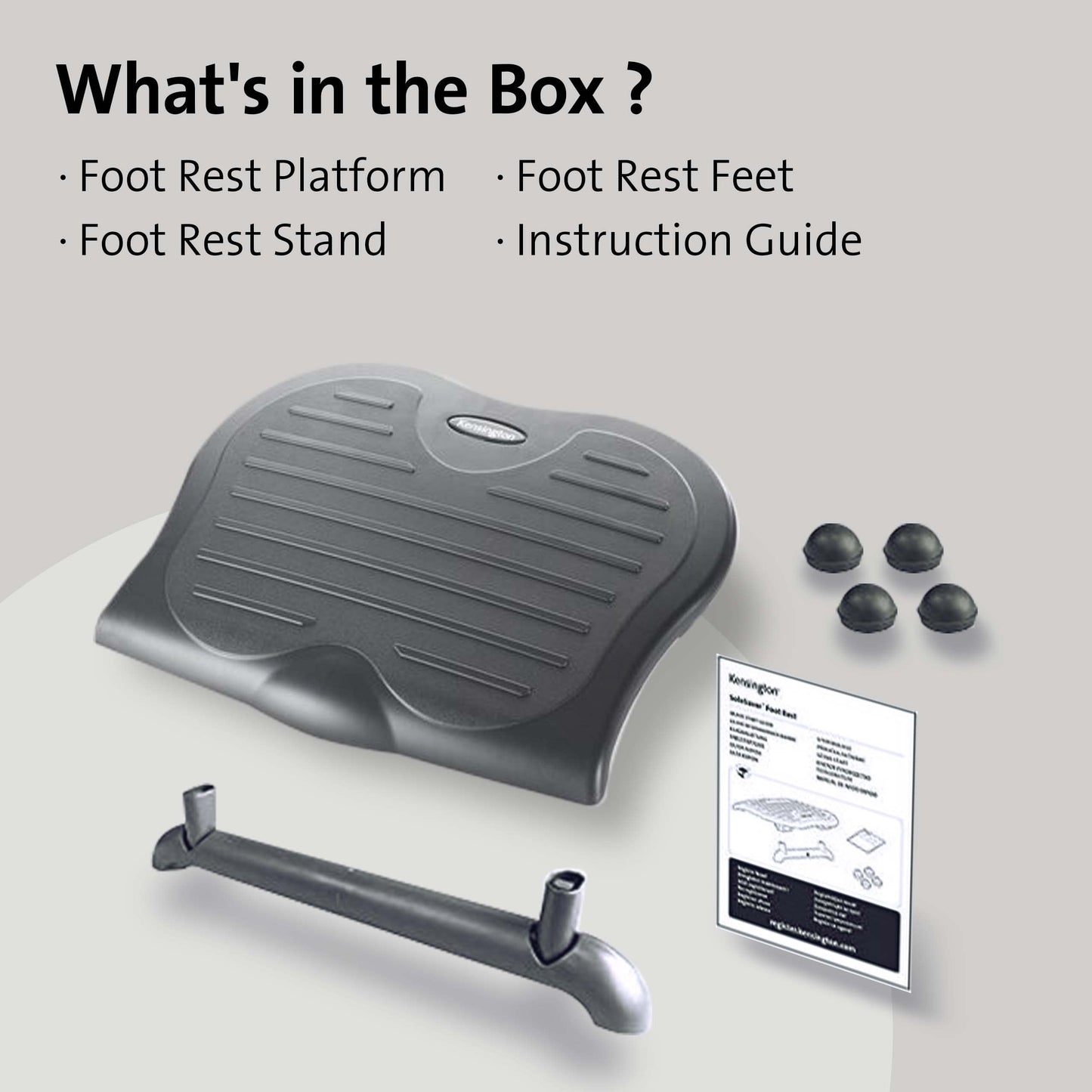 Kensington SoleSaver Foot Rest for Under Desk, Adjustable Ergonomic Foot Stool, Footrest with 3-Level Tilt Adjustment and Contoured foot grip panel for Office Desk & Home 56152