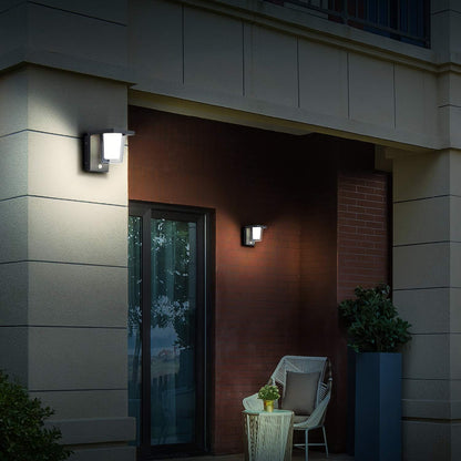 FLORNIA LED Outdoor Wall Light with Motion Sensor, Outside Wall Light Main Powered with PIR, External Garden Weatherproof Aluminium Lamp (900LM 13.5W 4000K IP44)