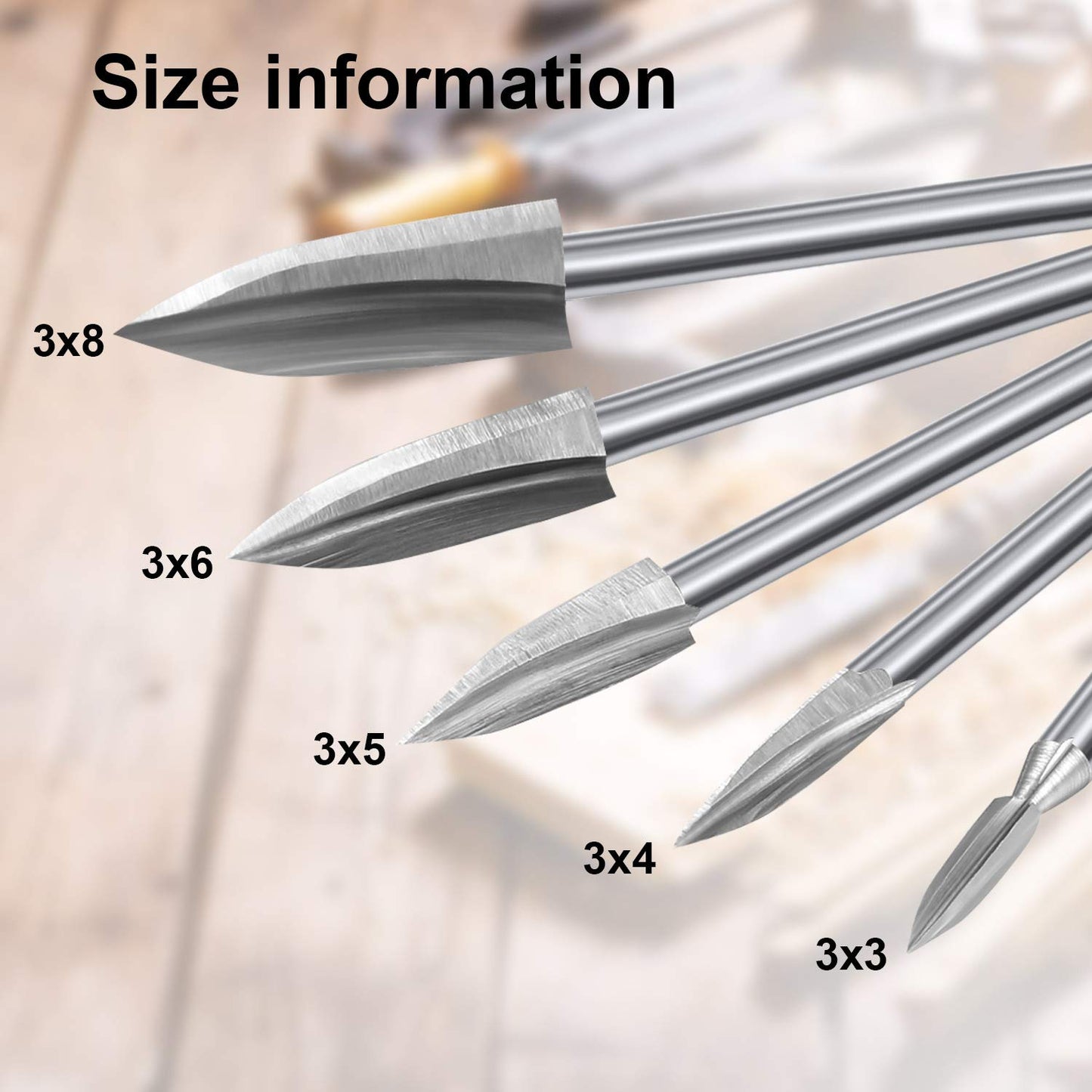 10 Pieces Wood Carving Drill bits Wood Engraving Tools Rotary Carving bits DIY Woodworking Drill Accessories