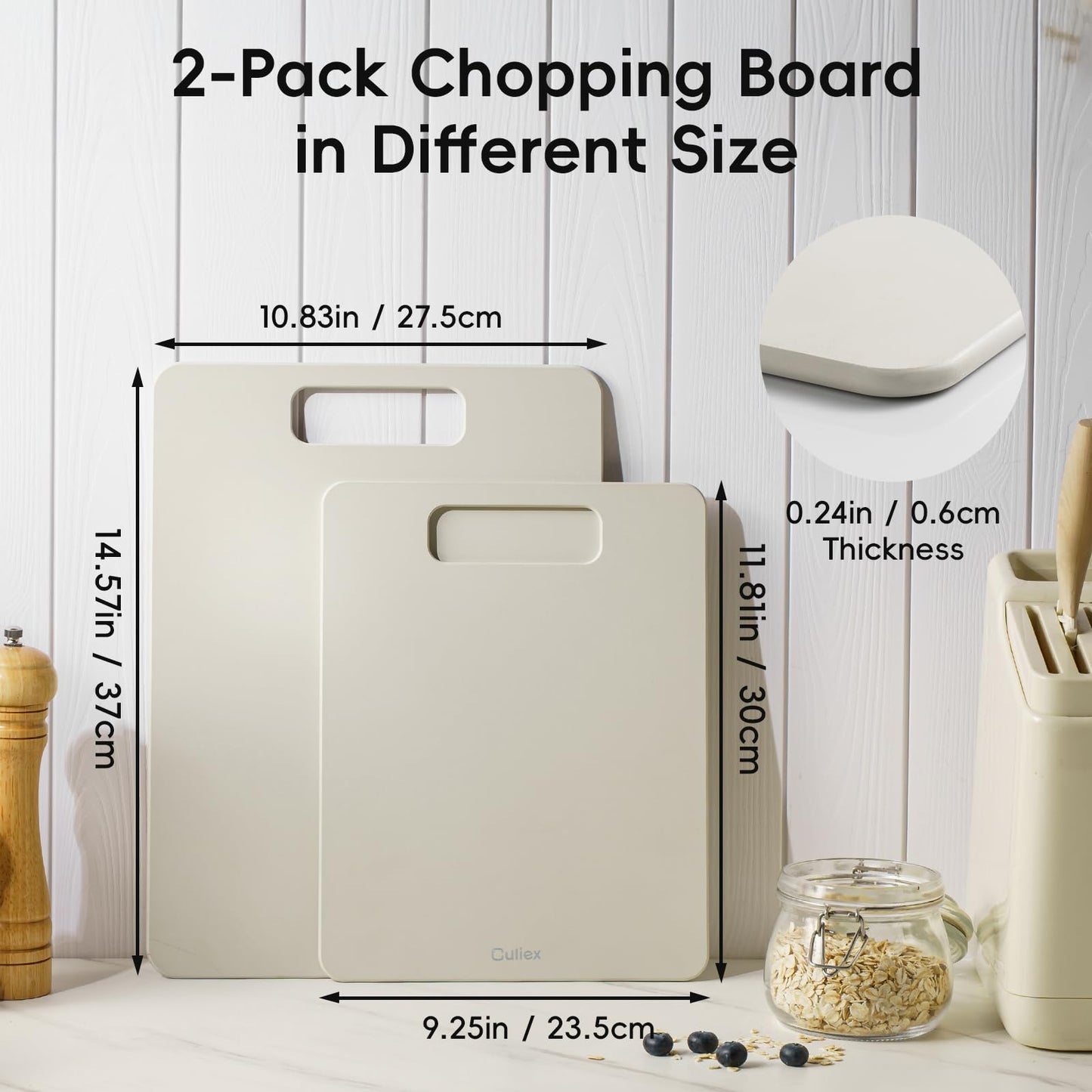 Wood Fiber Cutting Board Set of 2, Dishwasher Safe, Non-Toxic Cutting Board for Kitchen, BPA Free, Non-Slip, Non-Porous Composite Chopping Board, Mothers Day Gifts for Mom