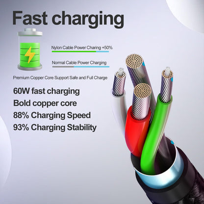 4 Pack Charging Cable 60W 3.1FT(2 Pack USB to USB C Cable and 2 Pack USB C to USB C Cable) Type C 60W Fast Charging Cable for iPhone 17 Series/16 Series/15 Series,iPad,AirPods,Watch,Samsung and More