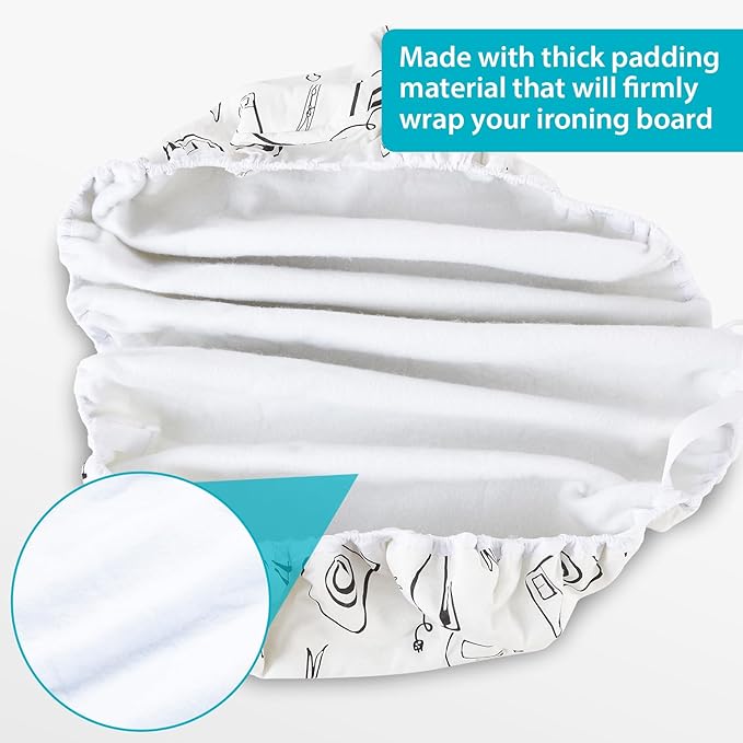Seiritex Extra Wide Ironing Board Cover and Pad 18 x 54 inch Heat Reflective