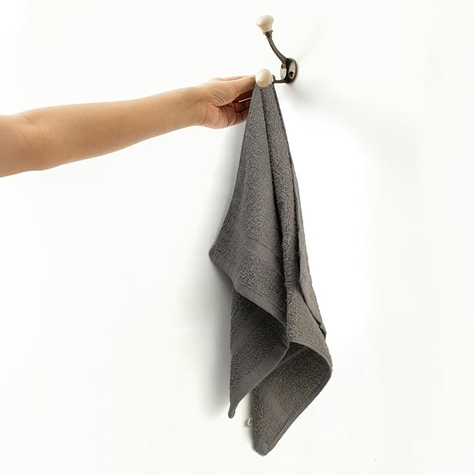 Basic Hand Towels 16x26 Inches – Bulk Pack of 24 – Grey Color – Soft and