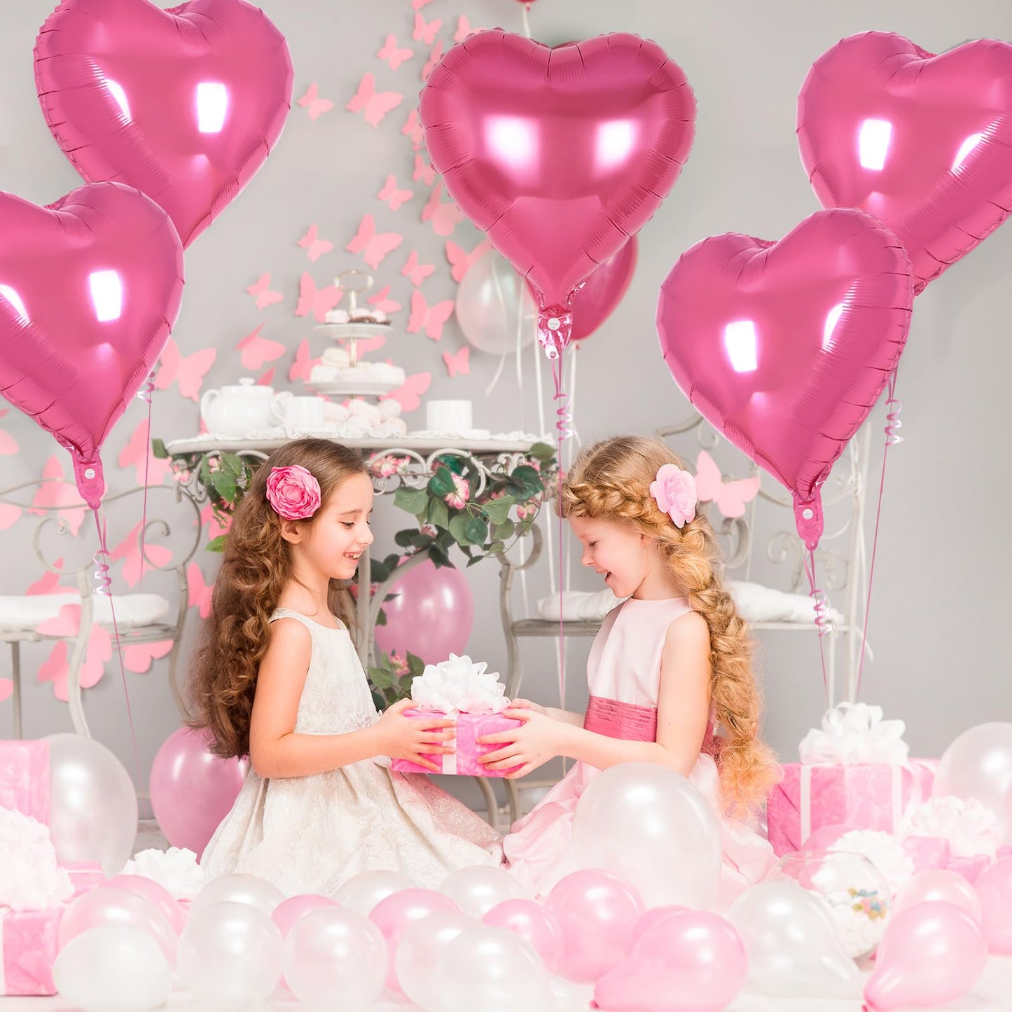 12 Pcs Red Heart Balloons,18 Inch Heart Foil Balloons Love Balloon Valentine Balloon for Birthday Party Wedding Engagement Party Baby Shower Valentine Day Decorations (red)