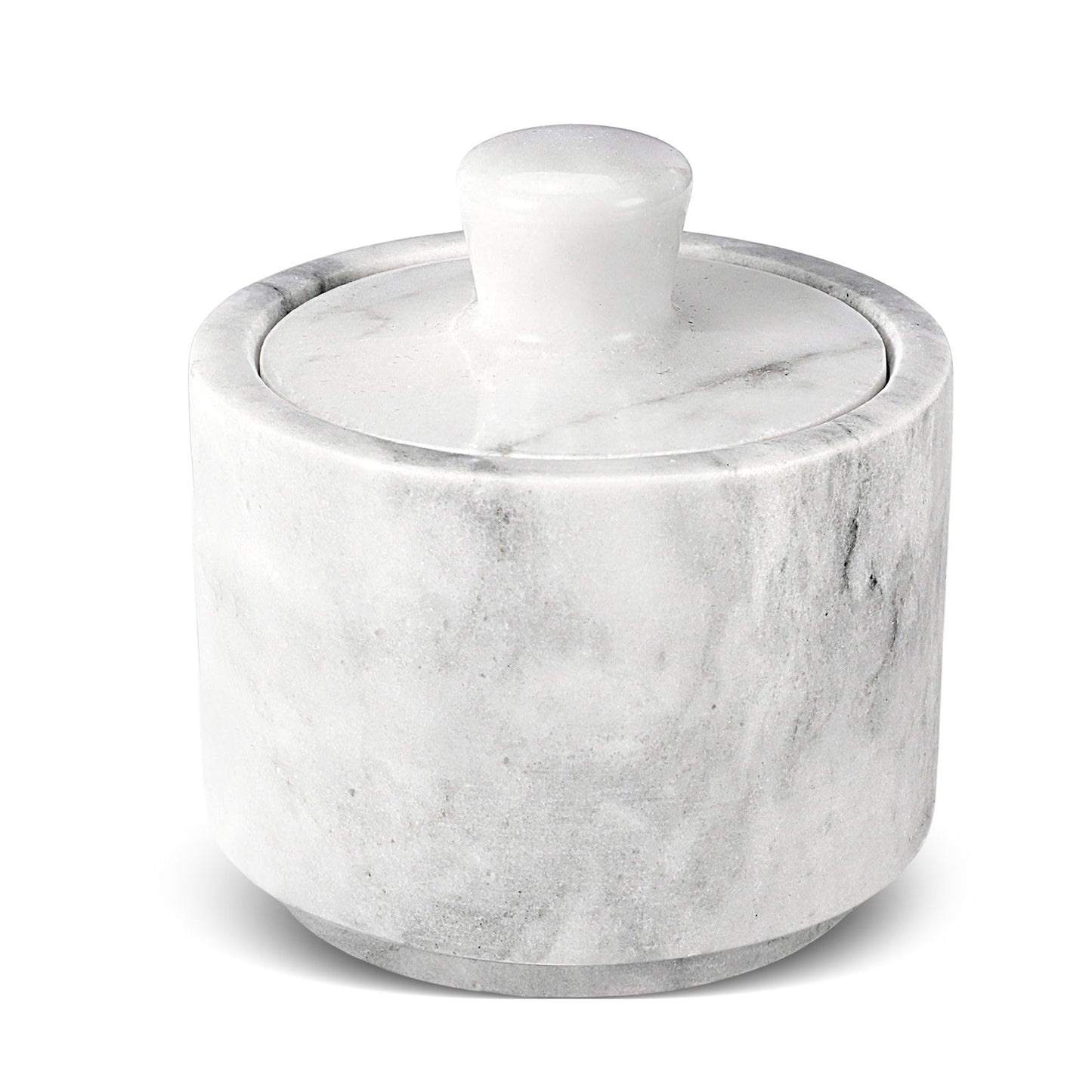 Flexzion Marble Salt Cellar with Lid, Multi-Purpose Marble Container for Salt, Pepper, Paprika and Powdered Herbs, Salt Containers for Countertop, Box for Jewelry, Watches & Accessories (White)