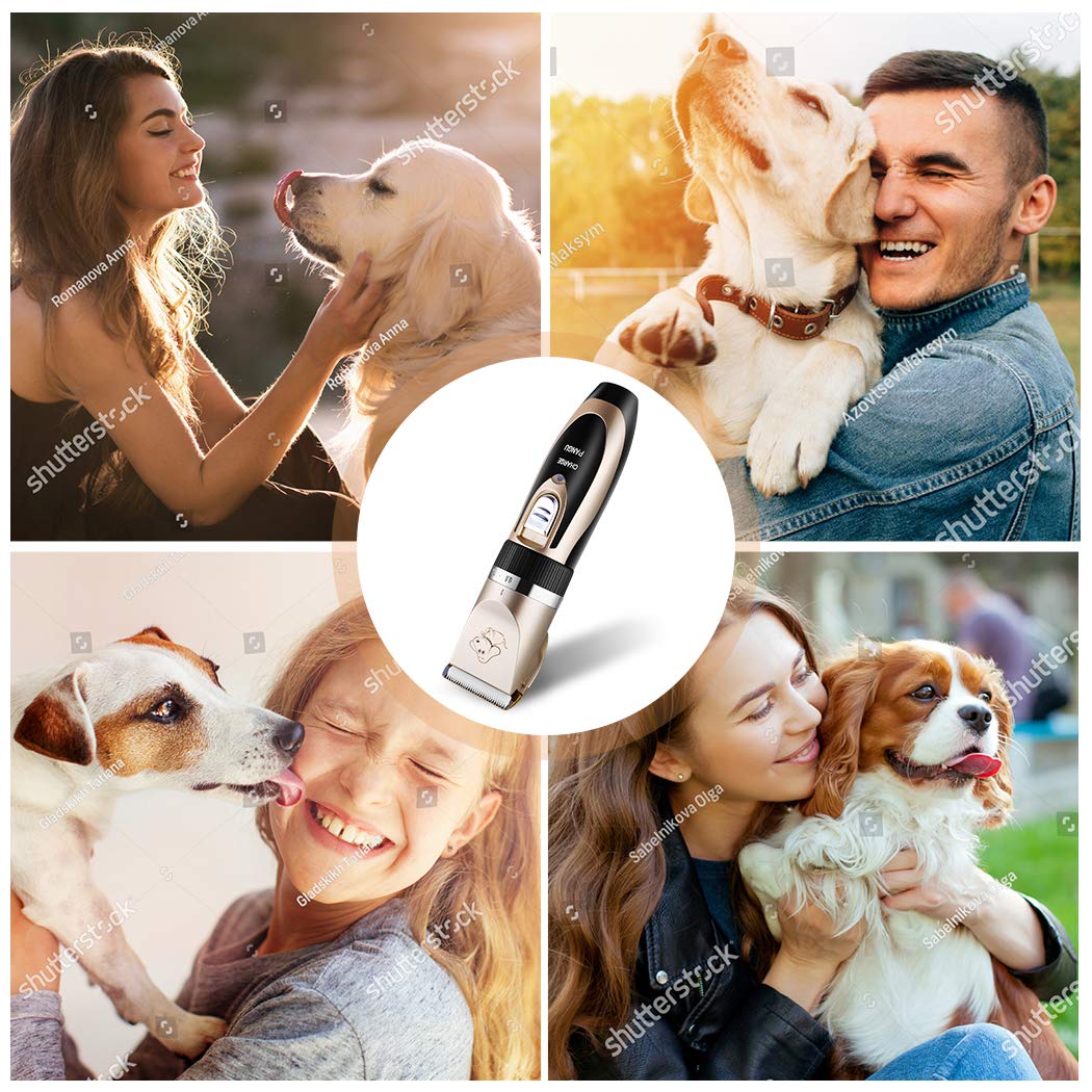 Dog Clippers Professional Pet Grooming Kit Low Noise, Rechargeable Pet Shaver Cordless Silent Dog Hair Trimmer with Scissors Comb Best Hair Clipper for Dogs Cats Pets
