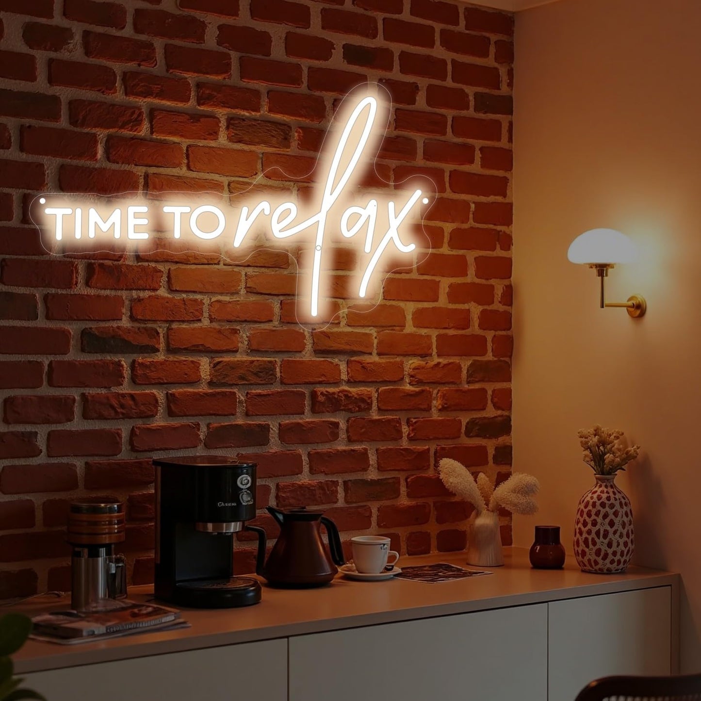 Time To Relax Warm White Neon Sign, Wedding Event Wall Decor Party Beauty Salon Hair Welcome Quote Led Light Sign, Dorm Bedroom Wall Decor, Opening Gifts, Christmas Birthday Gifts, Spa Relaxing Wall Art-17.7"
