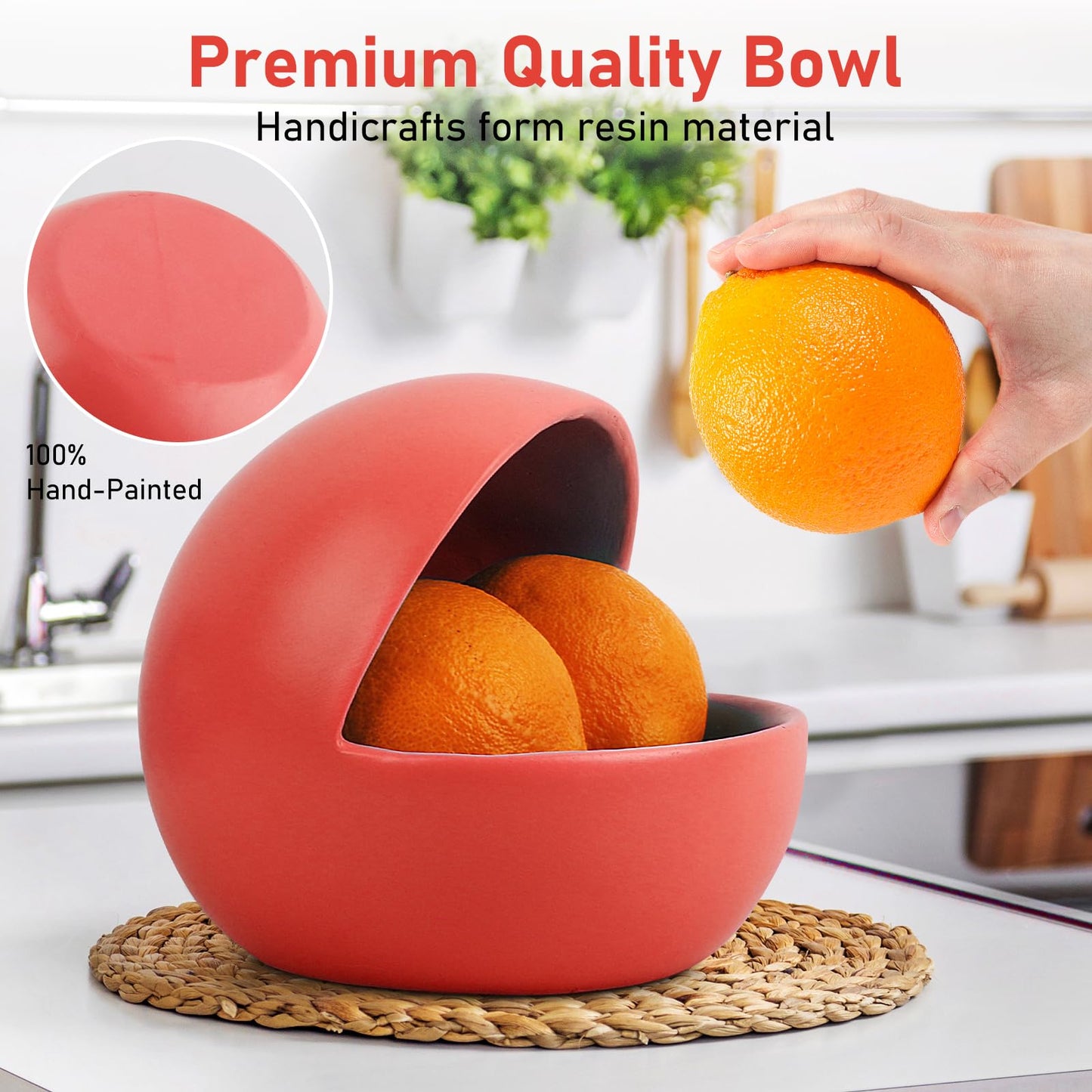 Decorative Red Candy Bowl For Kitchen Counter Key Bowl For Entryway Table Resin Multifunctional Modern Dish