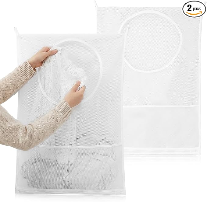 2Pcs Bag Over the Door Hamper Large Hanging Mesh Hamper