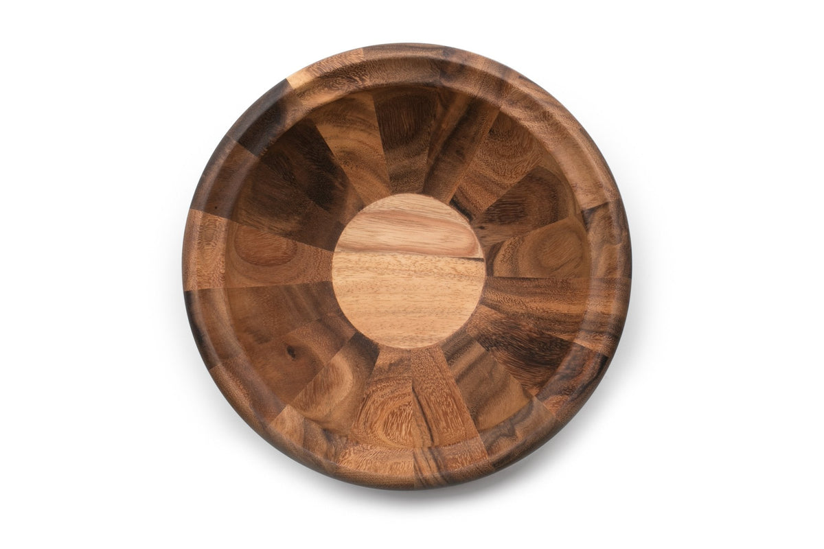 Ironwood Gourmet Acacia Wood Salad Bowl, Large 12" x 5" Salinas Fruit and Salad Bowl