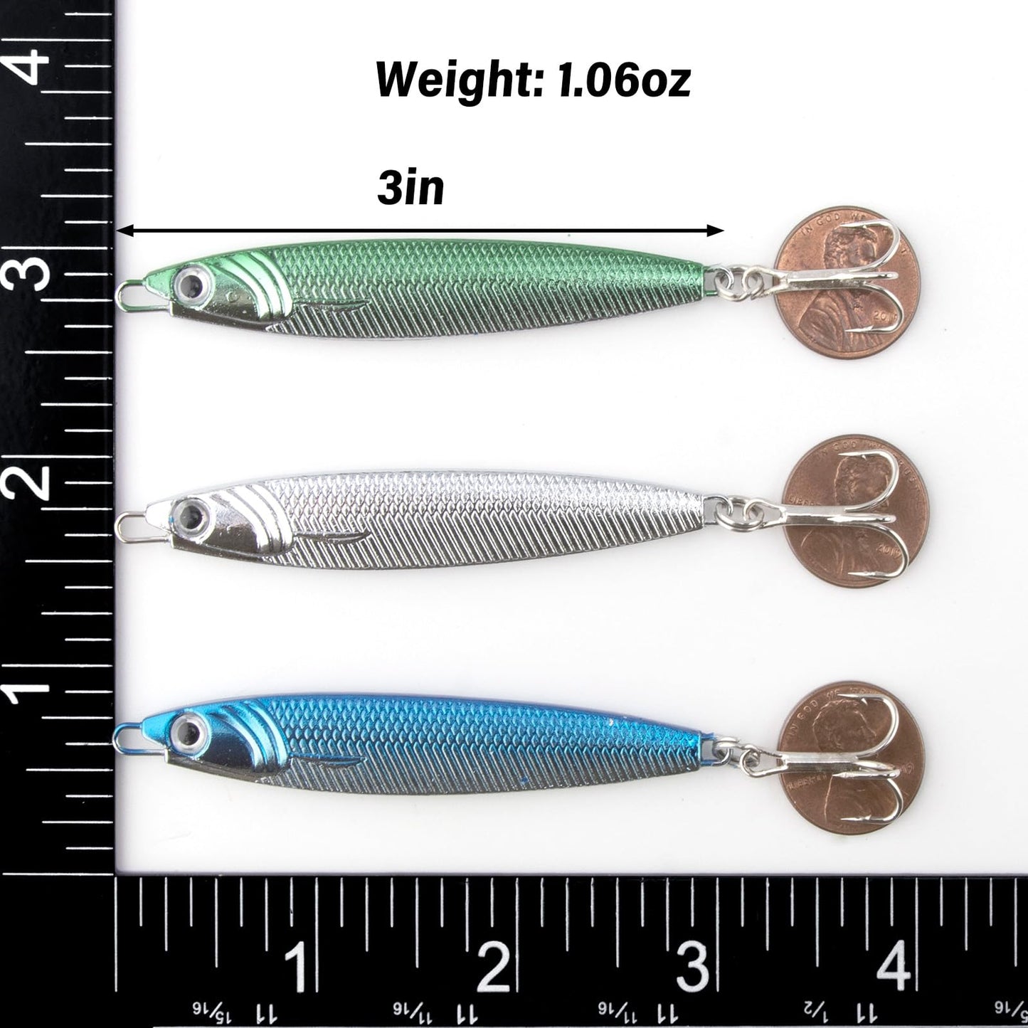 Dr.Fish Fishing Jigs Jigging Spoon Saltwater Fishing Lure Casting Metal Spoon Surf Fishing Mackerel Striper Lures Stinger Bluefish Vertical Diamond Jig Mixed 1oz
