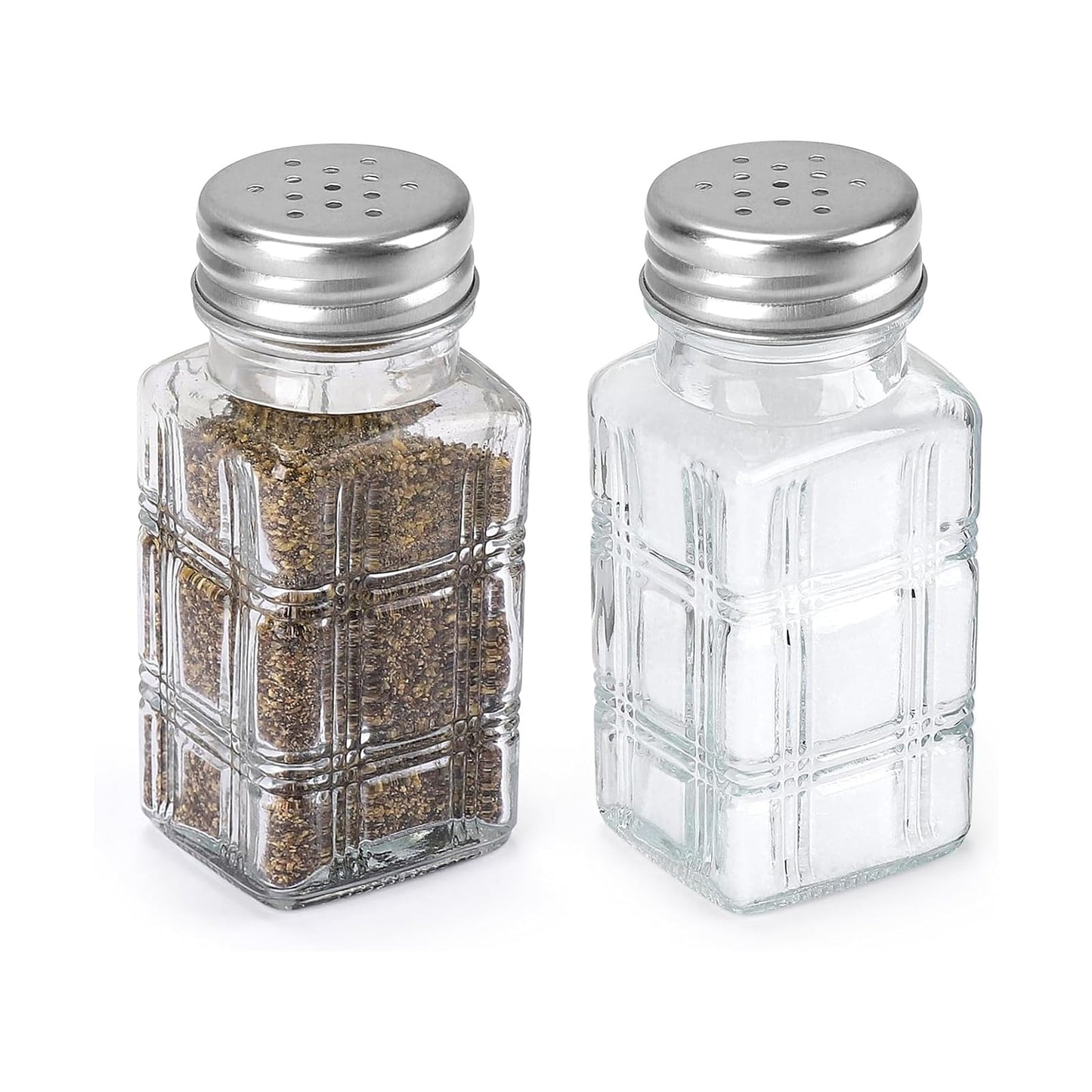 2Pcs Square Glass Condiment Jars for Cooking Baking Seasonings Organization Practical Salts Peppers Shaker Clear Seasoning Bottles