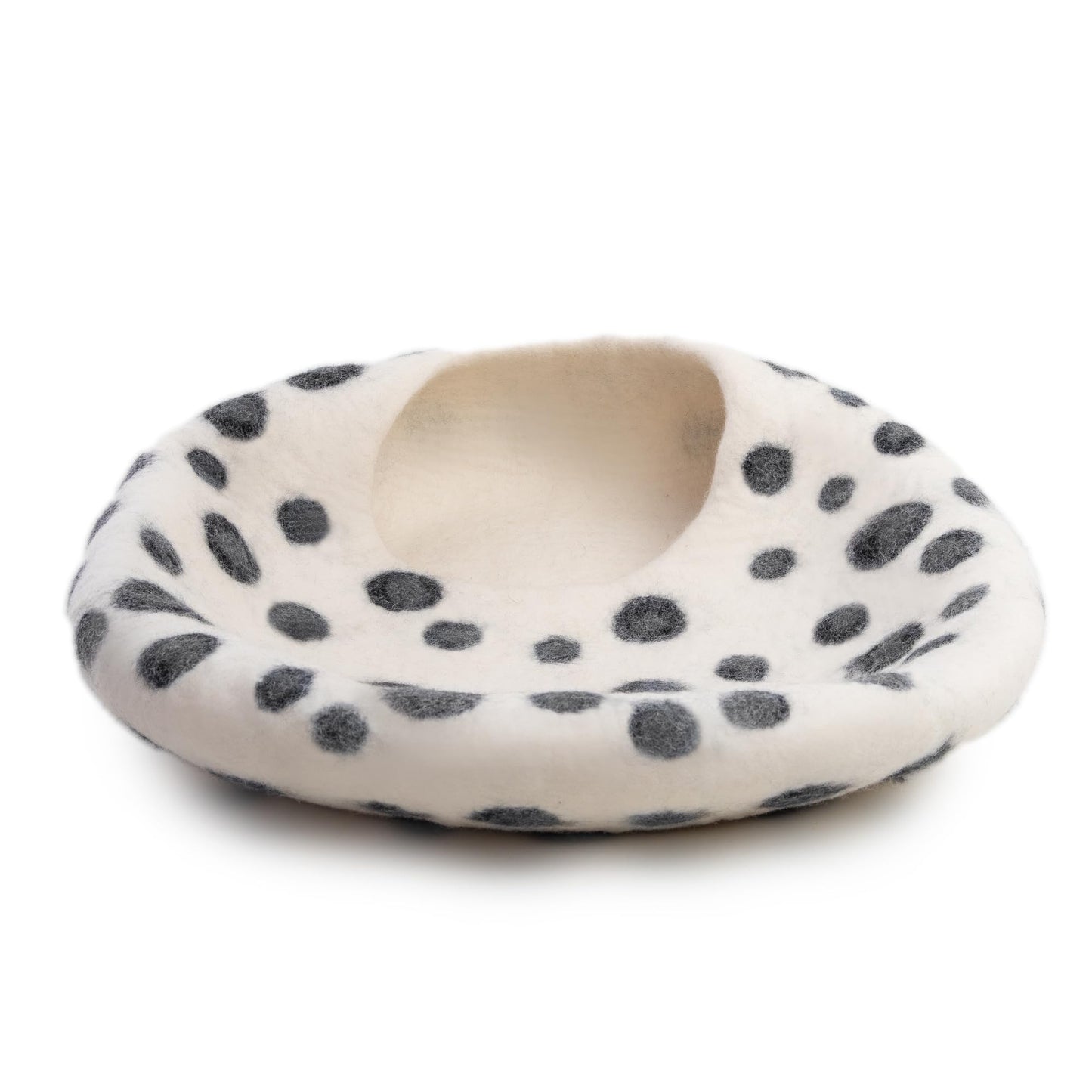 Luxurious Eco-Friendly Merino Wool Cat Cave Bed - Foldable Hideaway Pod for Indoor Cats - Premium Felt Kitten Beds - Covered Cat House for Ultimate Cozy Comfort by Woolygon