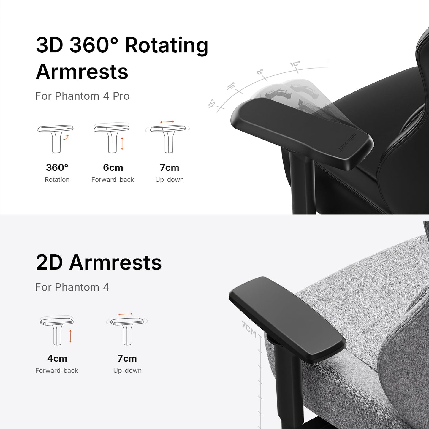 Anda Seat Phantom 4 PVC Leather Gaming Chairs for Adults - Large Wide Seat Gamer Chair with Dynamic Lumbar Support, Comfortable Ergonomic Video Game Seats with Headrest - 2D Armrests, Black