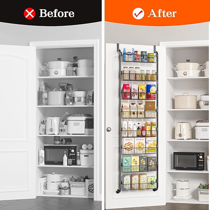 MIAOLI Over the Door Pantry Organizers and Storage, 8-Tier Spice Rack, Home &