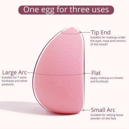 BEAKEY Super Soft Makeup Sponge Set of 6, Makeup Sponges for Foundation, Liquid, Cream and Powder, Pink Beauty Sponge for Blending, 0 Latex Blender