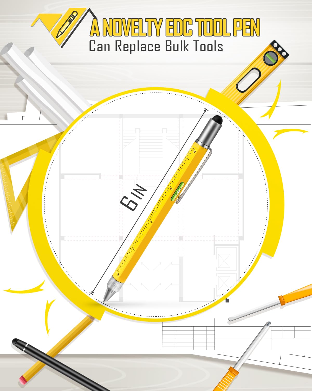 Stocking Stuffers for Men Adults, Gifts for Men Multitool Pen, Mens Christmas Gifts for Dad Husband, White Elephant Gifts for Adults, Dad Gifts from Daughter Son, Cool Tools Gadgets Birthday Present