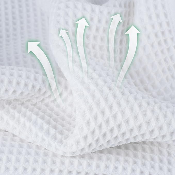 Microfiber Waffle Face Towels, 2 Pieces, Fast Drying, Lint Free 430 GSM