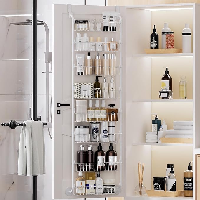 Delamu Over The Door Pantry Organizer, 8-Tier Metal Pantry Door Organization