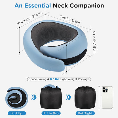 Neck Pillow Airplane,100% Pure Memory FoamTravel Neck Pillow Travel Neck Support Ergonomic &Portable Design Best for Sleeping Plane Car Train Office Flight (Small Grey)