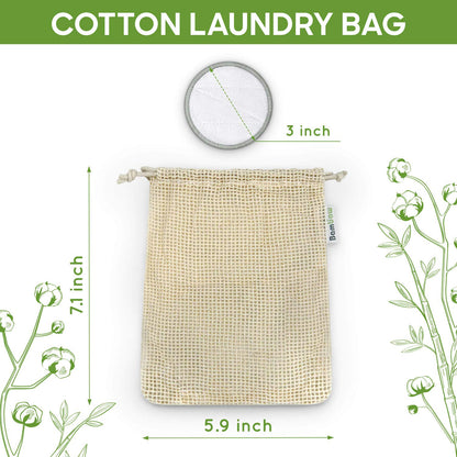 Reusable Make Up Pads | 22 Bamboo Pads with Laundry Bag | Eco-Friendly Cotton Pads | Cleansing Pads | Reusable Cotton Pads for Eyes and Face | Zero Waste Make Up Pads | Cotton Wool Pad |Bambaw