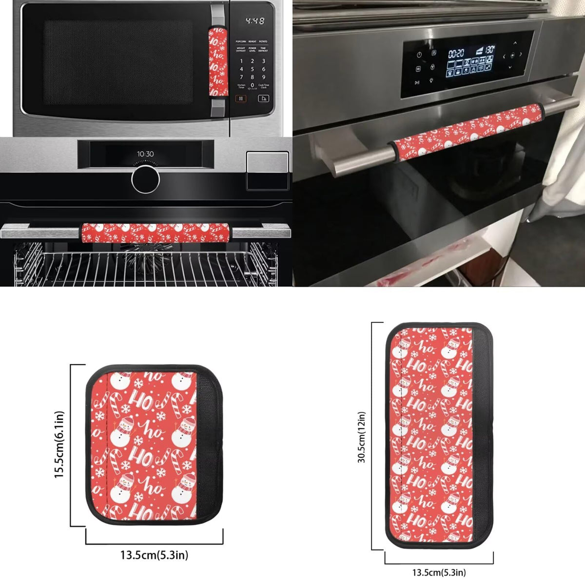 Yatixapu Refrigerator Handle Covers, Christmas Snowman Candy Cane 6PCS Kitchen Appliance Handle Covers, Keep Your Fridge Microwave Oven Stove Dishwasher Clean, Keep Off Fingerprints Food Stains