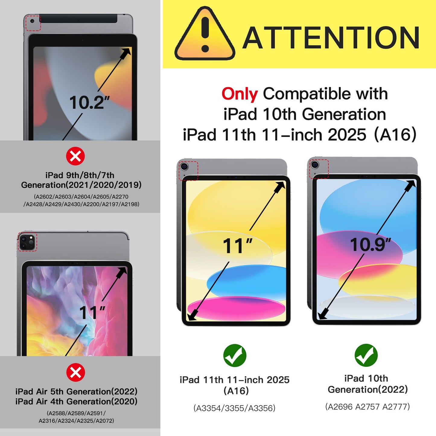 ZtotopCases Case for iPad 11th Generation 11 Inch 2025(A16)/iPad 10th Generation 10.9 Inch 2022, Premium Leather Business Cover with Auto Wake/Sleep, Multi-Angle Stand & Pencil Holder, Demin Black