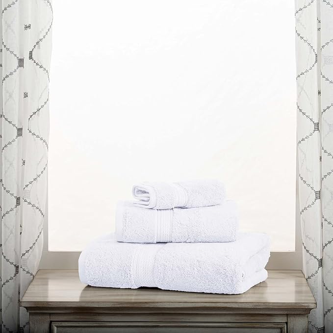 SUPERIOR Egyptian Cotton Pile 3 Piece Towel Set, Includes 1 Bath, 1 Hand
