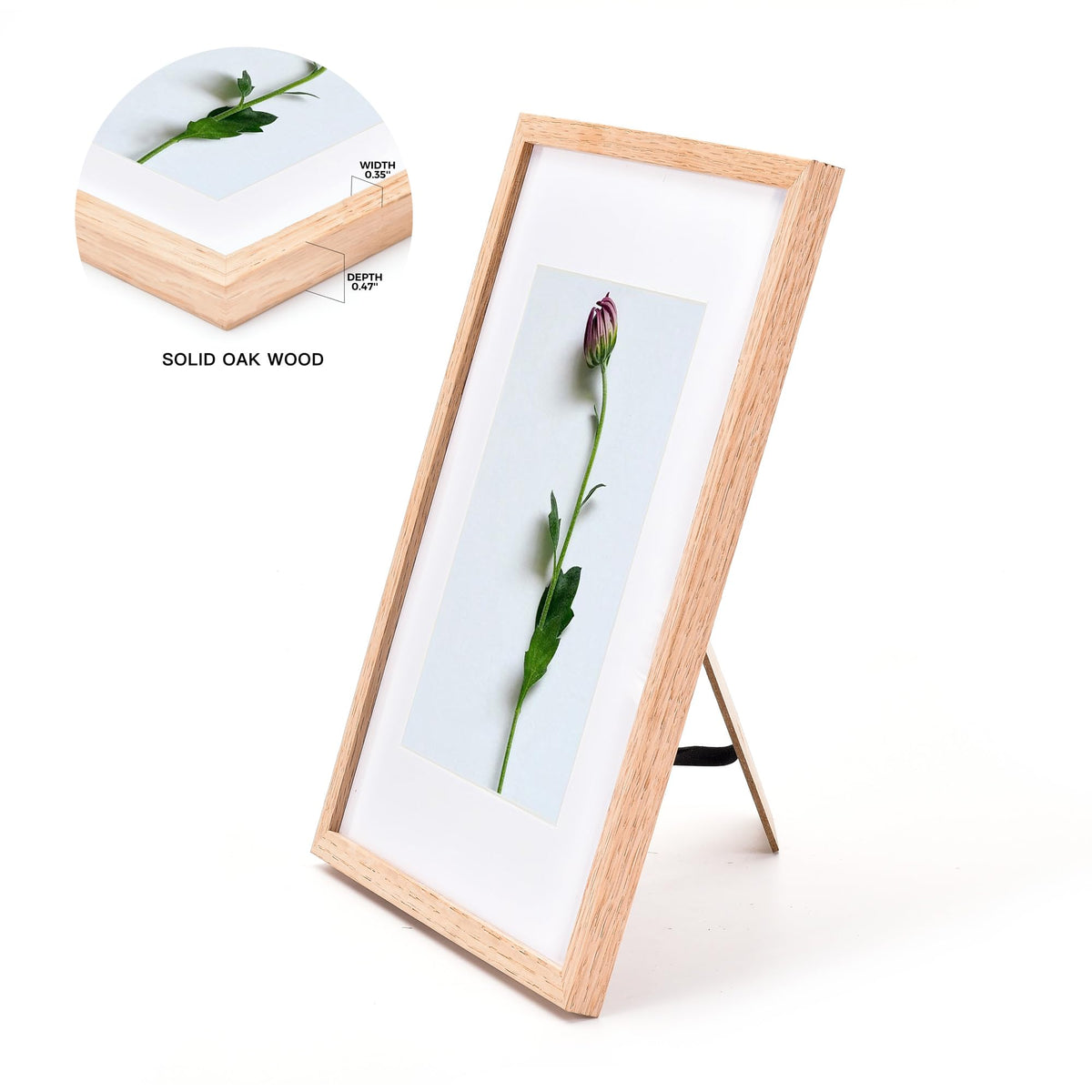Atryinous 8x10 Picture Frame Set of 6 Solid Oak Wood Photo Frames with Plexiglass Display Picture 5x7 with mat or 8 x 10 without mat Tabletop or Wall Hanging Collage Gallery Wall Decor