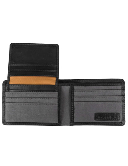 Timberland PRO mens Leather Rfid With Removable Flip Pocket Card Carrier Wallet, Black/Brandy, One Size UK