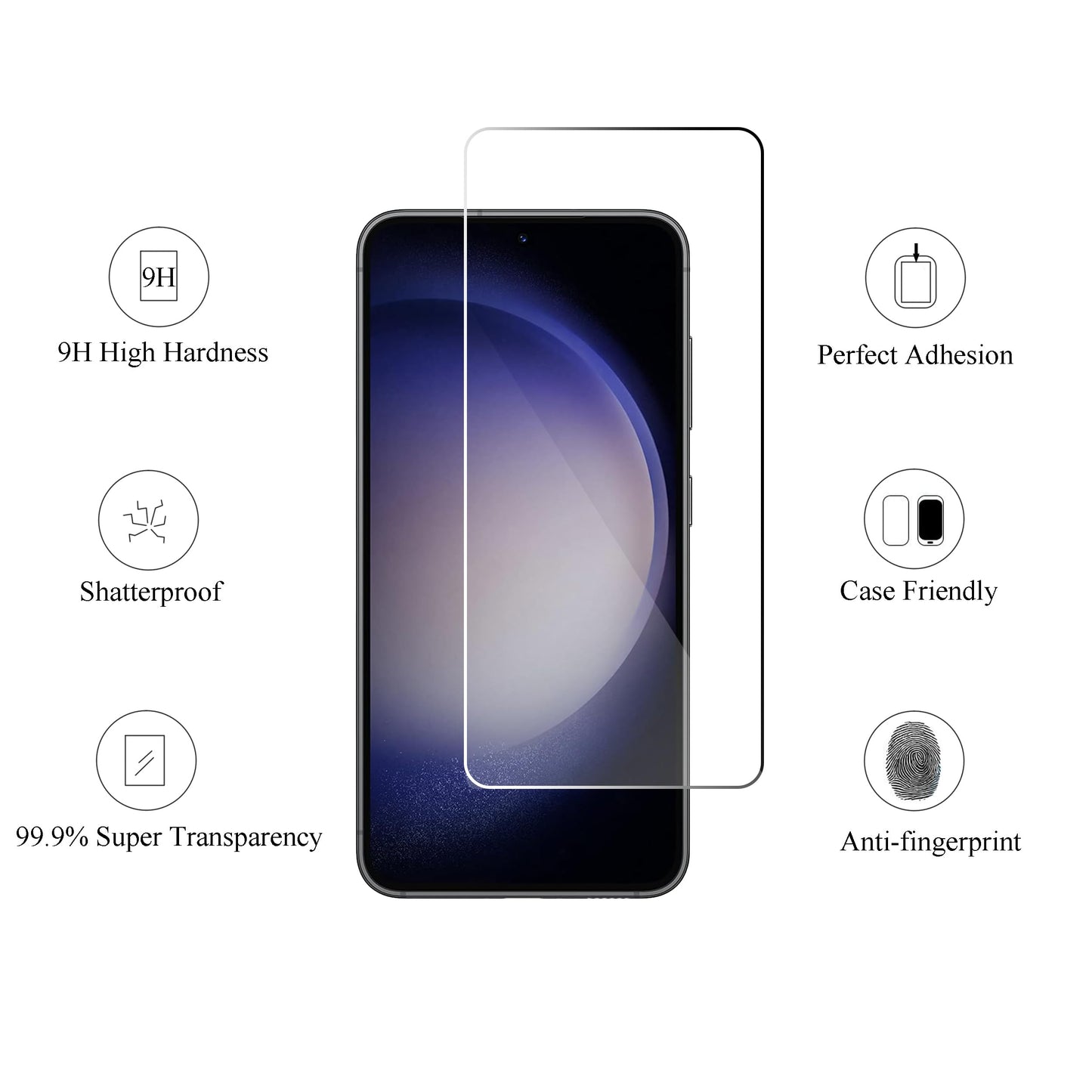 Ailun Screen Protector for Galaxy S22+/S22 Plus 5G 6.6 Inch Display 3Pack + 3Pack Camera Lens Tempered Glass Fingerprint Unlock 0.25mm Clear Anti-Scratch Case Friendly [Not For S22 Ultra]