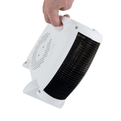 Beldray Electric Flatbed Fan Heater – Upright Heater with 2 Heat Settings and Cool Air Function, Adjustable Thermostat, Overheat Protection, Dual Position, Portable Carry Handle, 2000 W EH0569SSTK