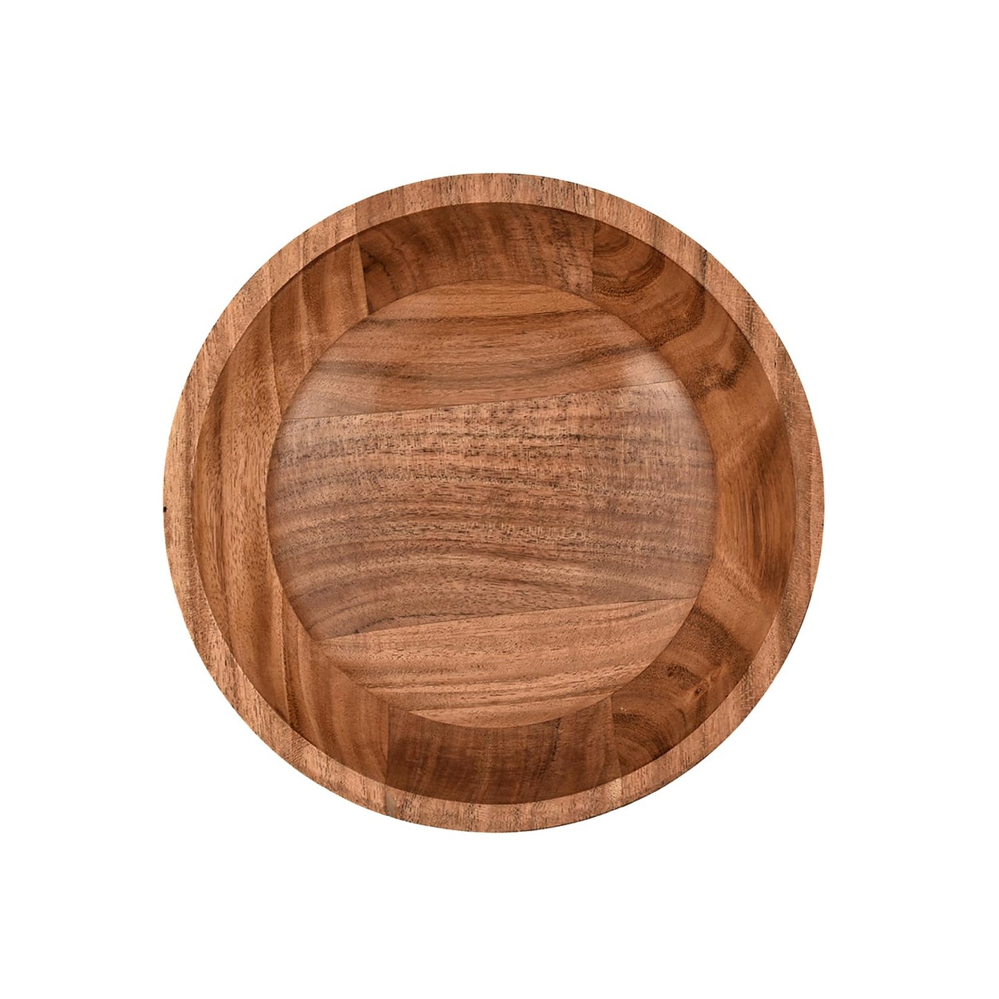 Kaizen Casa Decorative Wooden Bowl for Living Room Decor – Hand Carved Acacia Wood Bowl, Centerpiece Accent, Rustic Coffee Table Decor, Entryway Table Decoration (7" X 7" X 3")