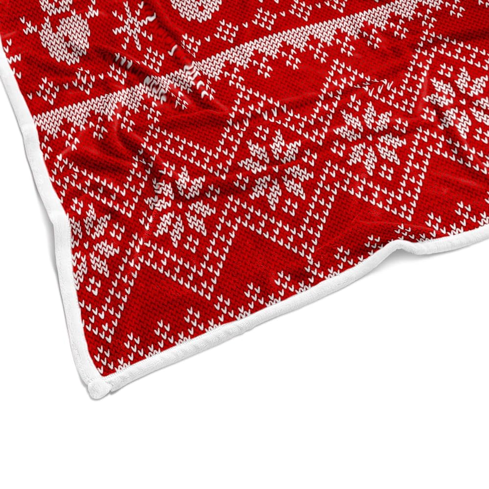 Christmas Weighted Thick Throw Blanket for Couch, Red Winter Snowman Reindeer Snowflakes Christmas Tree Candy Cane Soft Chunky Fleece Flannel Blanket for Bed Office (50X60 Inches)