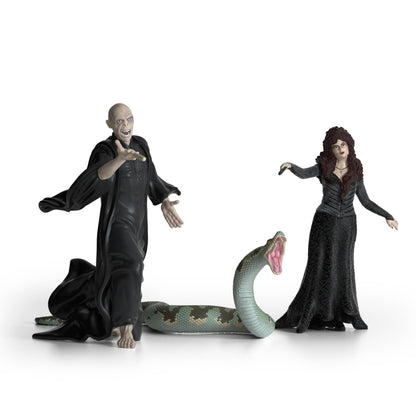 Schleich Harry Potter - 3PC Voldemort, Bellatrix Lestrange and Nagini Figurines - Harry Potter Set - Wizarding World Collectible Figures for Kids and Adults - Ages 6+ | 42684