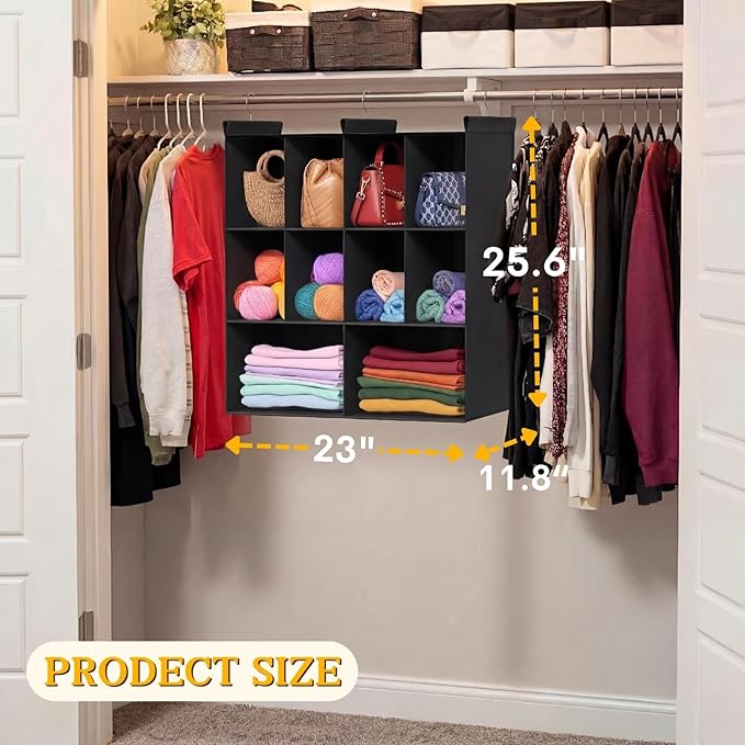 Ofiray-home 3 Tier Hanging Closet Organizer, 10 Compartments Sweater Organizer