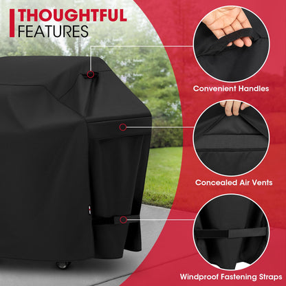 Unicook Barbecue Cover, Waterproof Heavy Duty Outdoor Gas Grill BBQ Cover, Fade and UV Resistant Oxford Fabric, Fits Weber, Char Broil, Brinkmann Barbecues etc (50 inch/127cm, Black)