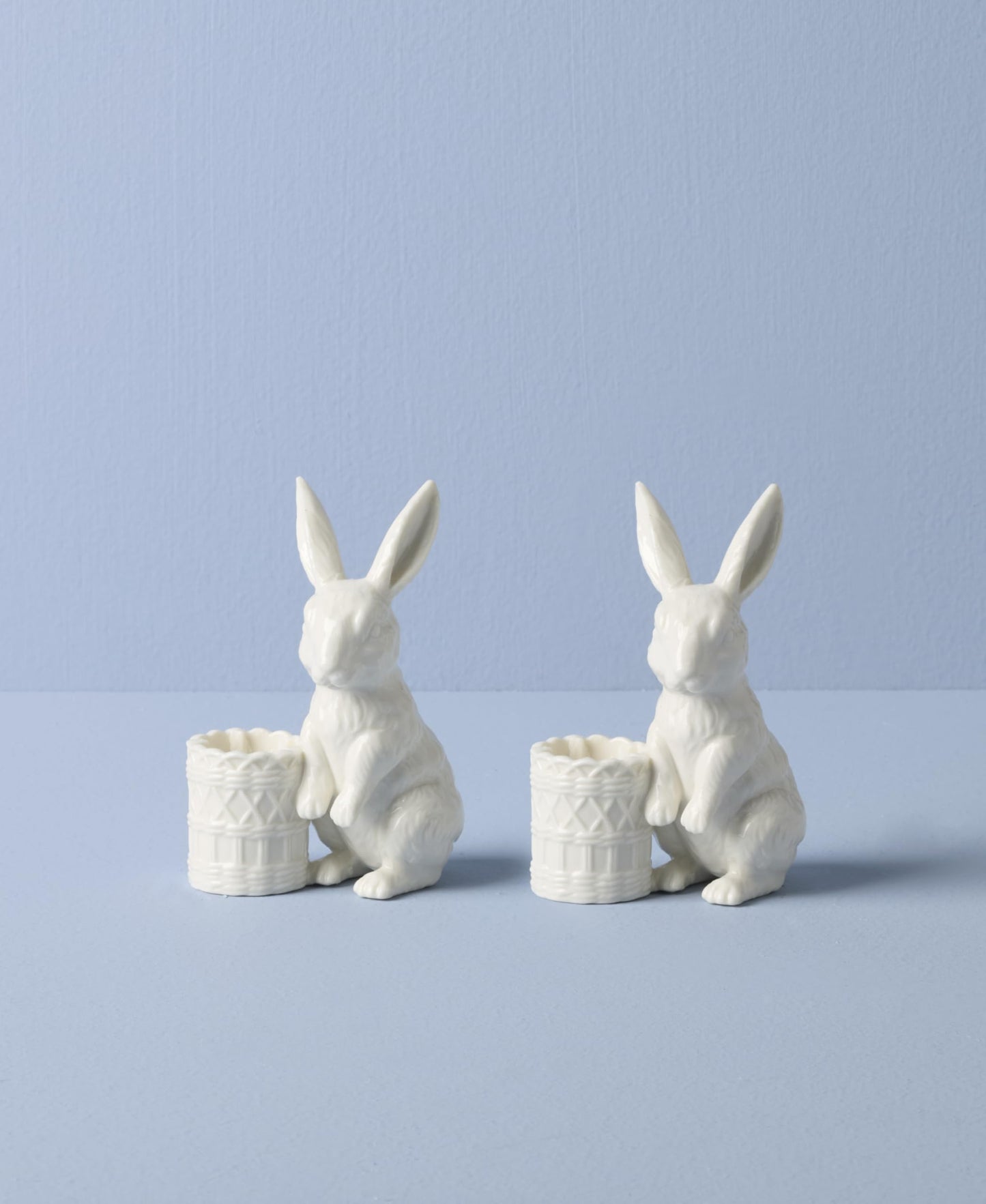 Lenox 897943 Wicker Creek Bunny Candle Holders, Set of 2, Easter Home Decor