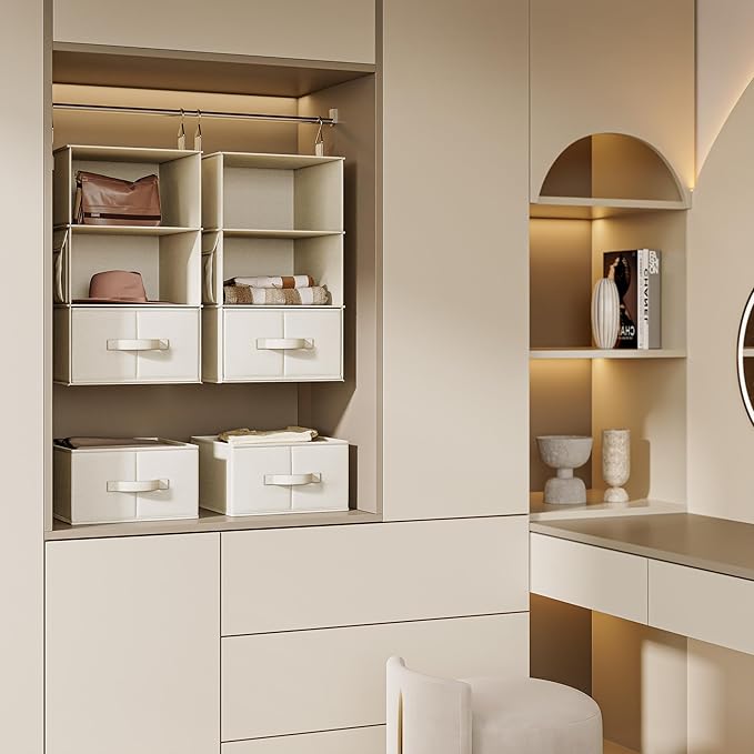 Vailando 3-Shelf Hanging Closet Organizer, Baby Clothes Storage and Organization