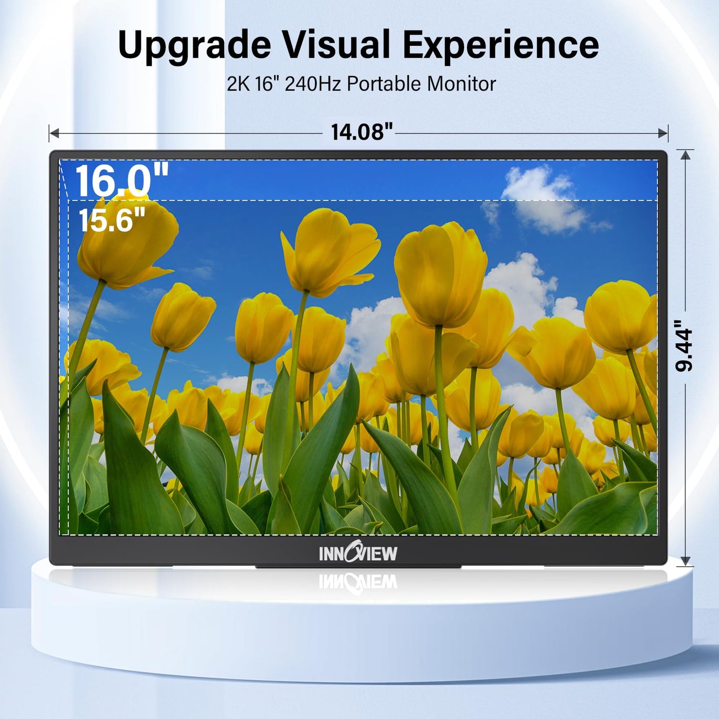 InnoView Portable Monitor Touchscreen 15.6" 1080P 10-Point Touch Screen Monitor Portable with Protective Sleeve Built-in Stand, 1200:1 HDMI USB C Travel Monitors for Laptop, PC, Phone