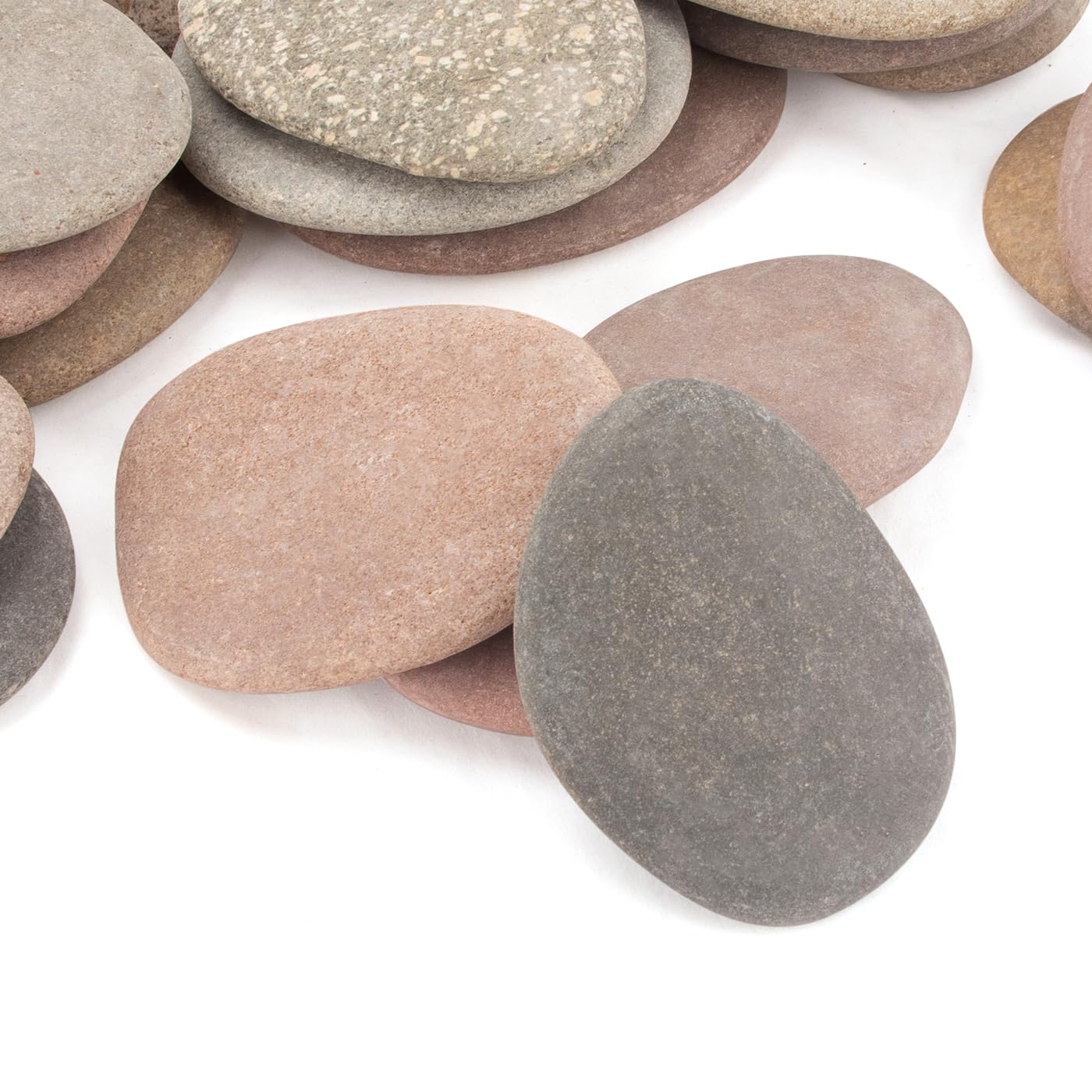 [About 30 PCS - 34 PCS](18.3 Pounds) Painting Rocks,3.22"-4.73" River Rocks,Flat Stones,DIY Rocks,Craft Rocks