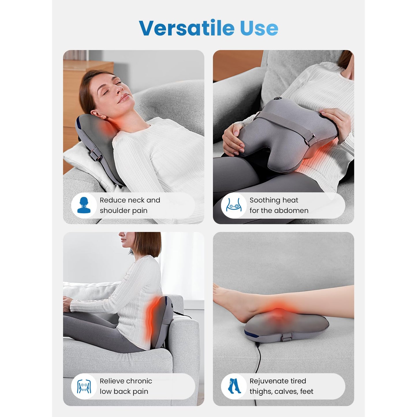 BOB AND BRAD Cordless Back Massager with Heat FSA Eligible HSA Eligible, Shiatsu Neck Massager for Pain Relief Deep Tissue, 3D Kneading Massage Pillow for Pain Relief, Birthday Gifts for Women Men