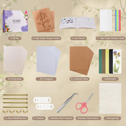 Suziko Large Flower Press Kit for Adults& Kids Flower &Plant Preservation Kit Measures 10.8" x 6.9" Arts and Crafts for Adults Leaf Press &- Great Gift for Lovers