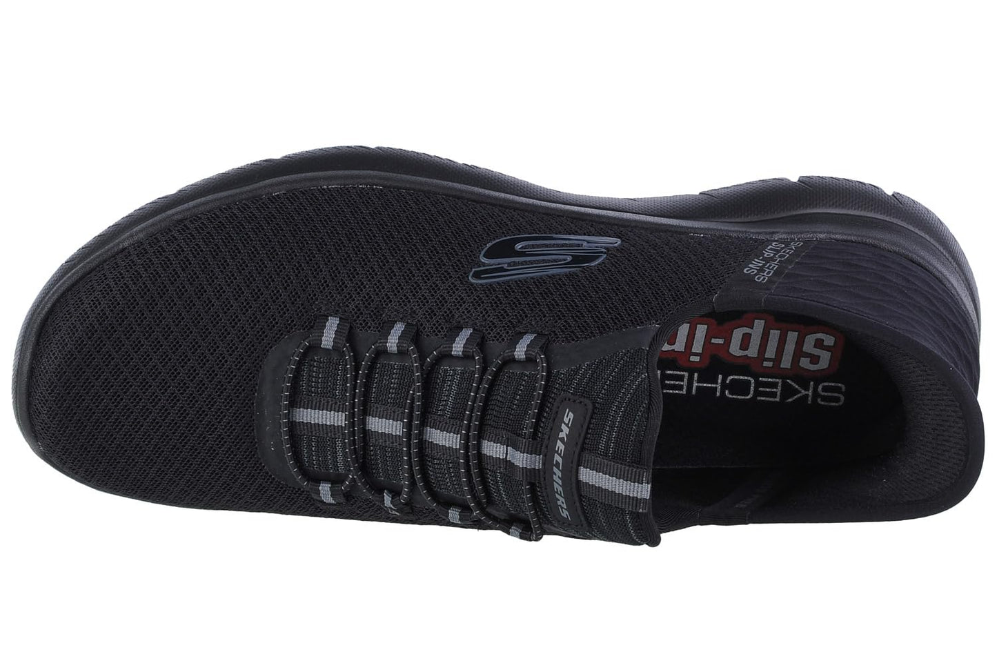 Skechers Men's Summits HIGH Range Slip-On, Black Mesh Trim Black, 10 UK
