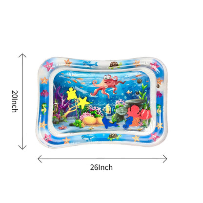 PandaEar 2 Pack Tummy Time Water Mat for Babies Toddlers, Inflatable Tummy Time Pillow Toys Baby Water Play Mats for Floor, Baby Sensory Water Mat for 3 6 9 Months Girls and Boys