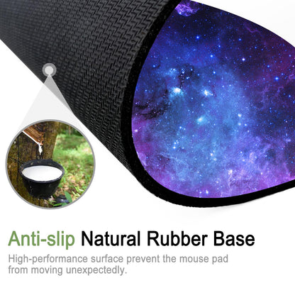 Keyboard Wrist Rest Support + Mouse Pad + Mouse Wrist Rest + Coaster, 4 PCS Set Ergonomic Memory Foam Mousepad with Durable Anti-Slip Rubber Base for Office, Home & Easy Typing Pain Relief, Galaxy