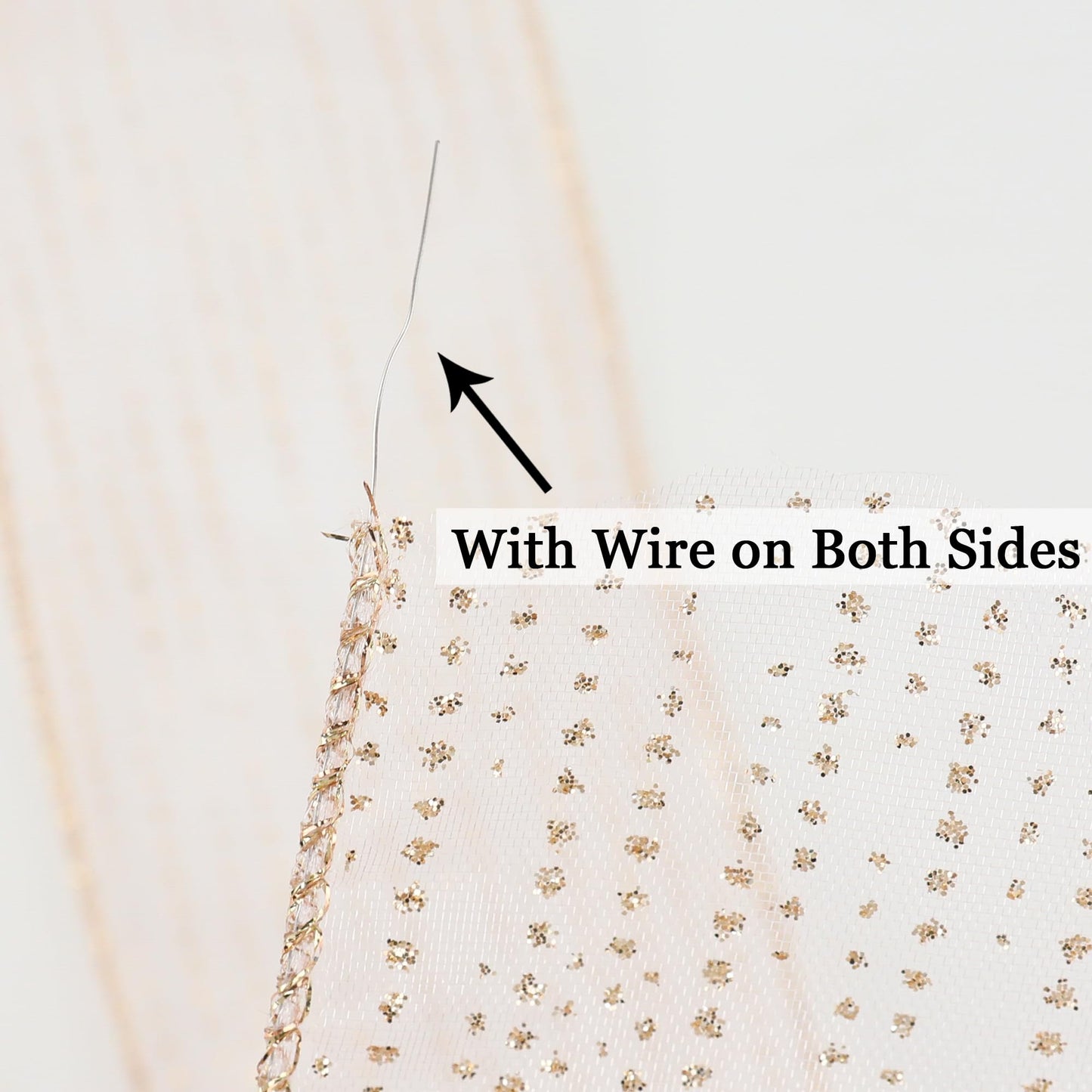 MEEDEE Rose Gold Sheer Glitter Wired Ribbon 2.5 Inch Horizontal Stripes Polka Dot Christmas Ribbon Organza Sheer Glitter 25 Yards for Christmas Tree, Wreath, Bow Making