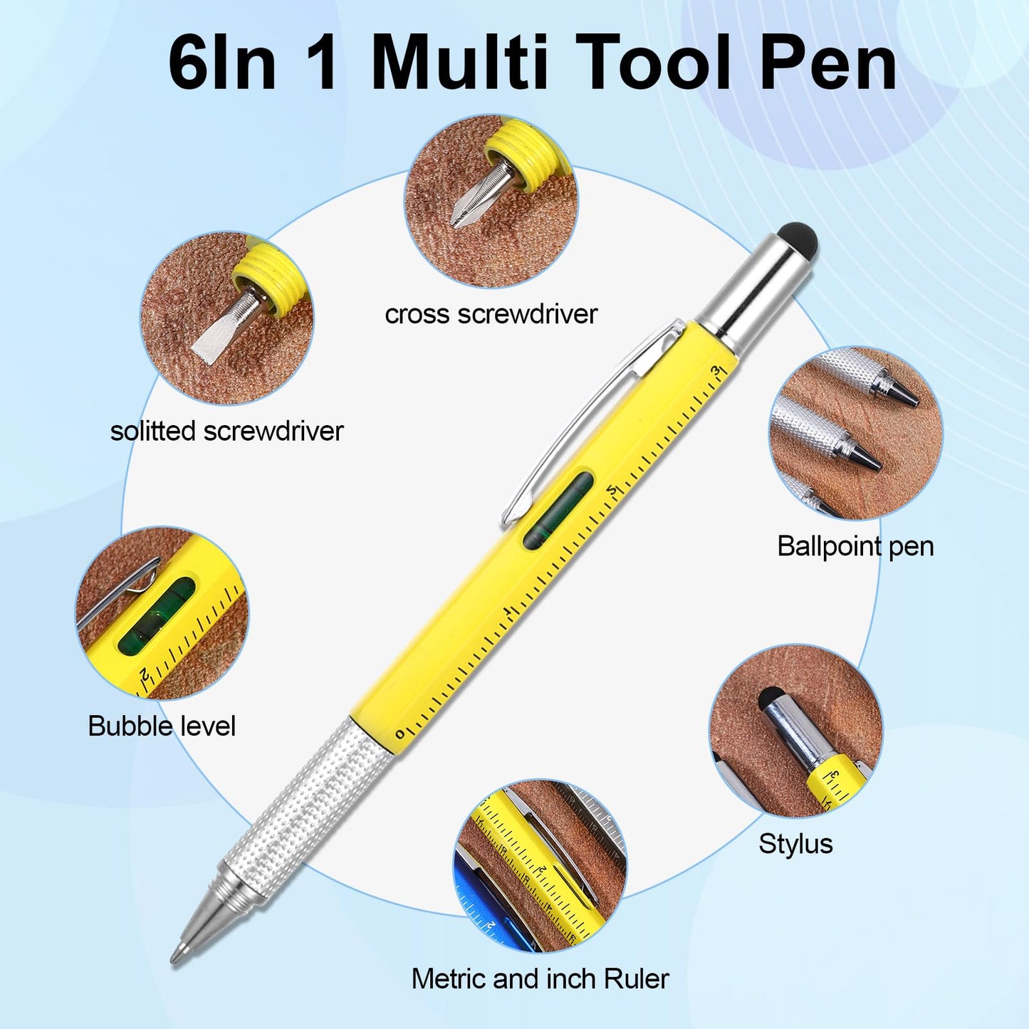 25Set 6 in 1 Multi Tool Pen, Christian Gifts for Men with Bible Verse Bookmarks, Christmas Father's Day Man of God Gifts, Church Pastor Bulk Gift, Screwdriver Pen Multi Tool Gadget for Husband